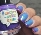 In A Fairy Country Nail Polish - blue/purple thermal with flakies - Fanchromatic Nails