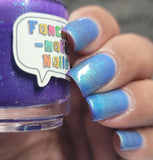 In A Fairy Country Nail Polish - blue/purple thermal with flakies - Fanchromatic Nails