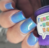 In A Fairy Country Nail Polish - blue/purple thermal with flakies - Fanchromatic Nails