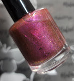 Magneto Was Right Nail Polish - pink/magenta/red iridescent jelly - Fanchromatic Nails