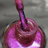 Magneto Was Right Nail Polish - pink/magenta/red iridescent jelly - Fanchromatic Nails