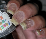 Silver Shoes With Pointed Toes Nail Polish - silver reflective glitter topper - Fanchromatic Nails