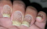 Silver Shoes With Pointed Toes Nail Polish - silver reflective glitter topper - Fanchromatic Nails