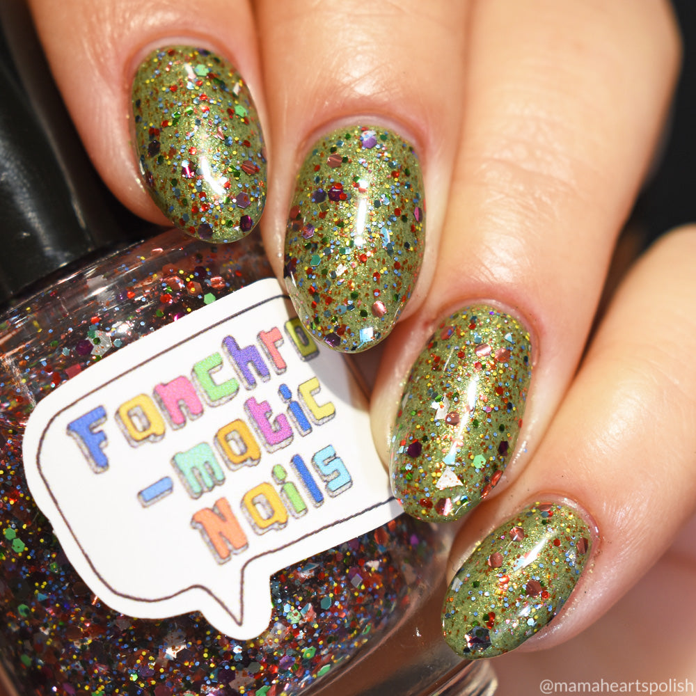 rainbow glitter nail polish