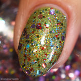 Our Most Sacred Offering Nail Polish - pastel botanical glitter topper - Fanchromatic Nails