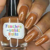 Ignore The Bear Nail Polish - umber-toned brown with pure silver flakes - Fanchromatic Nails