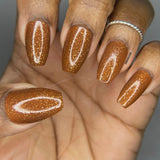 Ignore The Bear Nail Polish - umber-toned brown with pure silver flakes - Fanchromatic Nails