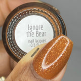 Ignore The Bear Nail Polish - umber-toned brown with pure silver flakes - Fanchromatic Nails