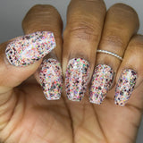 Our Most Sacred Offering Nail Polish - pastel botanical glitter topper - Fanchromatic Nails