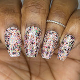 Our Most Sacred Offering Nail Polish - pastel botanical glitter topper - Fanchromatic Nails