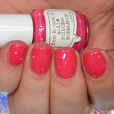 Princess Bubblegum Nail Polish - neon pink with white & gold accents - Fanchromatic Nails