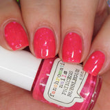 Princess Bubblegum Nail Polish - neon pink with white & gold accents - Fanchromatic Nails