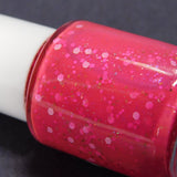 Princess Bubblegum Nail Polish - neon pink with white & gold accents - Fanchromatic Nails
