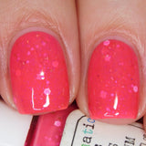 Princess Bubblegum Nail Polish - neon pink with white & gold accents - Fanchromatic Nails