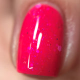 Princess Bubblegum Nail Polish - neon pink with white & gold accents - Fanchromatic Nails