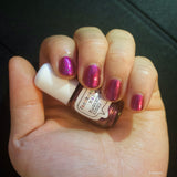 Magneto Was Right Nail Polish - pink/magenta/red iridescent jelly - Fanchromatic Nails