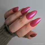 Magneto Was Right Nail Polish - pink/magenta/red iridescent jelly - Fanchromatic Nails