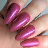 Magneto Was Right Nail Polish - pink/magenta/red iridescent jelly - Fanchromatic Nails