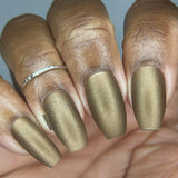 Mando Nail Polish - brushed-metal matte chocolate bronze - Fanchromatic Nails
