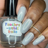 Awesome Mix Volume 1 Nail Polish - linear holographic flake top coat - Fanchromatic Nails