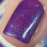 In A Fairy Country Nail Polish - blue/purple thermal with flakies - Fanchromatic Nails