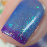 In A Fairy Country Nail Polish - blue/purple thermal with flakies - Fanchromatic Nails