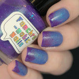 In A Fairy Country Nail Polish - blue/purple thermal with flakies - Fanchromatic Nails