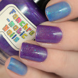 In A Fairy Country Nail Polish - blue/purple thermal with flakies - Fanchromatic Nails