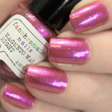 Magneto Was Right Nail Polish - pink/magenta/red iridescent jelly - Fanchromatic Nails