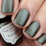 Vasquez Nail Polish - mercurial matte grey/green/gold - Fanchromatic Nails
