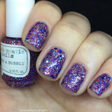 Bright and Bubbly Nail Polish - holographic purple glitter - Fanchromatic Nails
