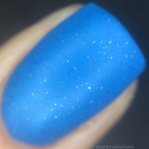 Intergalactic Warlord Nail Polish - matte glow in the dark neon blue - Fanchromatic Nails