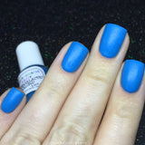 Intergalactic Warlord Nail Polish - matte glow in the dark neon blue - Fanchromatic Nails