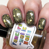 Fistful of Latinum Nail Polish - holographic gold top coat - Fanchromatic Nails