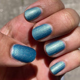 Rules of Acquisition Nail Polish - matte brilliant metallic blue-green - Fanchromatic Nails