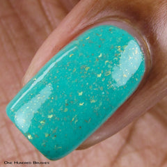 The Wise Build Bridges - matte turquoise blue with gold flakes