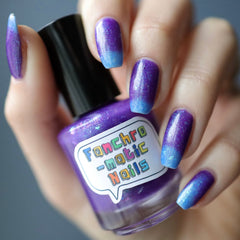 In A Fairy Country Nail Polish - blue/purple thermal with flakies