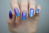 In A Fairy Country Nail Polish - blue/purple thermal with flakies - Fanchromatic Nails