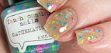 Mathematical! Nail Polish - color changing turquoise to cream with neon glitter - Fanchromatic Nails