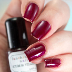 Scum and Villainy Nail Polish - burgundy jelly with subtle purple and pink shimmer