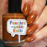 Ignore The Bear Nail Polish - umber-toned brown with pure silver flakes - Fanchromatic Nails