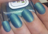 Rules of Acquisition Nail Polish - matte brilliant metallic blue-green - Fanchromatic Nails