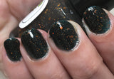 The Maze Nail Polish - color-changing black-to-clear with copper holo glitter - Fanchromatic Nails
