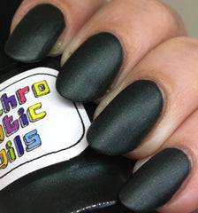 Your Mind is a Walled Garden Nail Polish - dark green matte metallic