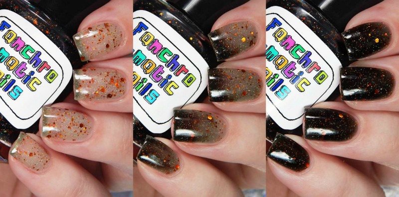 The Maze Nail Polish - color-changing black-to-clear with copper