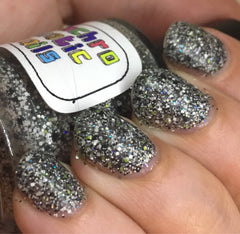 Resistance Is Futile Nail Polish - glow in the dark, black white and neon green matte