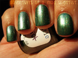 Xenobotanist Nail Polish - rich green with multichromatic shimmer - Fanchromatic Nails