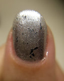 Witness Me Nail Polish - shiny and chrome with black shreds - Fanchromatic Nails