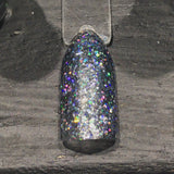 Kneel Before Zod Nail Polish - holographic black glitter - Fanchromatic Nails
