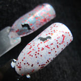Vampire Queen Nail Polish - glow in the dark topper with bat shaped glitter - Fanchromatic Nails